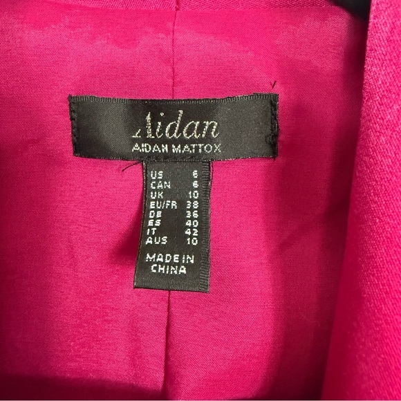 AIDAN MATTOX Ostrich Feather Trim Satin Mini Tuxedo Dress - Picture 3 of 7